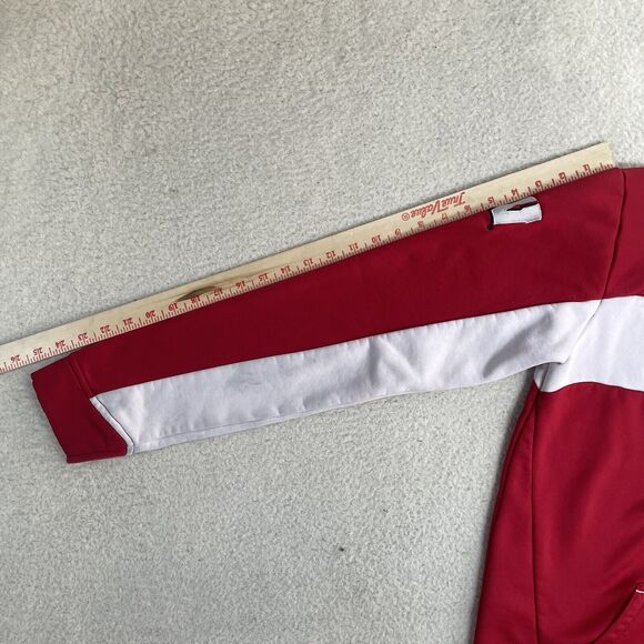 Adidas Wisconsin Badgers Hoodie Mens Large Red Sweatshirt 1/4 Zip READ - Picture 5 of 16